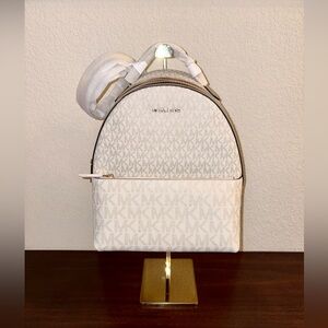 Michael Kors Sheila Medium Two-Tone Signature Logo Backpack Gold